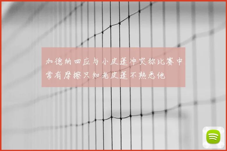 加德纳回应与小皮蓬冲突称比赛中常有摩擦只知老皮蓬不熟悉他